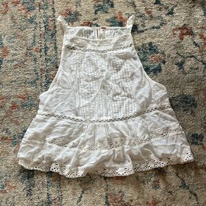 Free People White Lace Top